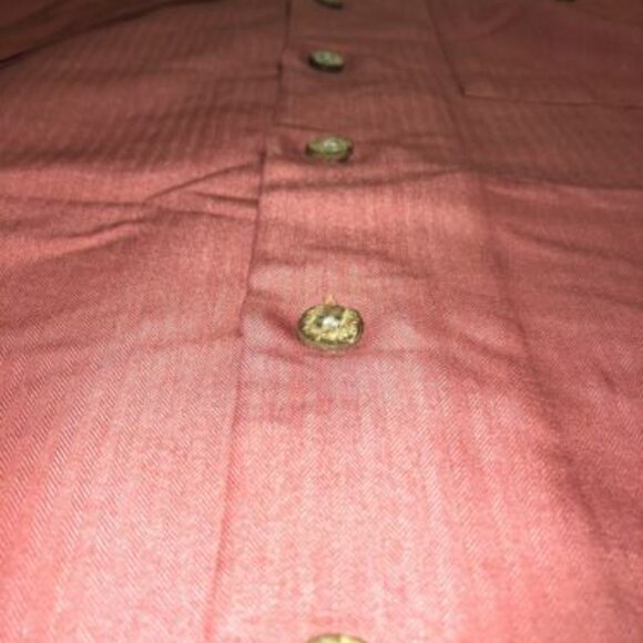 PGA Tour Mens Short Sleeve Dress Shirt Size Medium Red Pastel Soft Business Golf - Picture 3 of 12